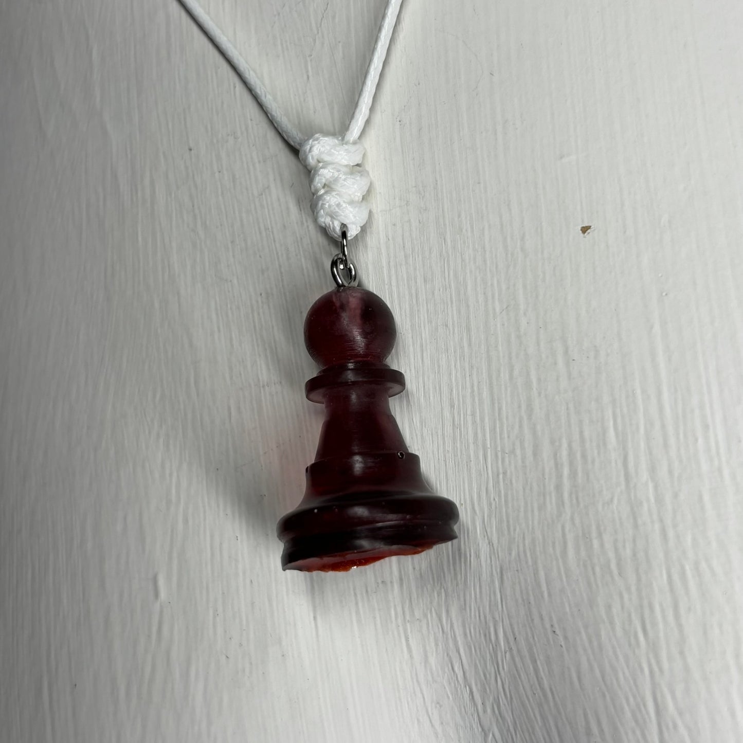 Vampire red Pawn - Handmade Resin Chess Necklace
