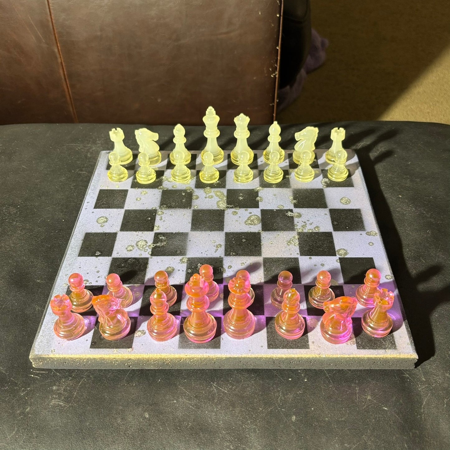 Purple Clean Pink - Painted Chess Set