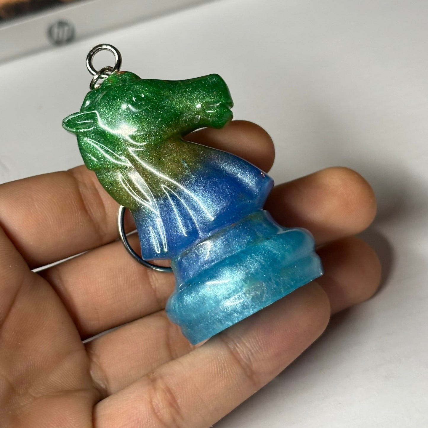 Colorful Knight - Handmade Resin Keychain - Large Edition