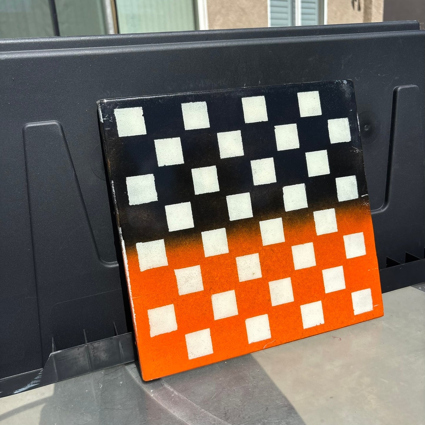 Orange Black Mix - Resin Coated Chess Board