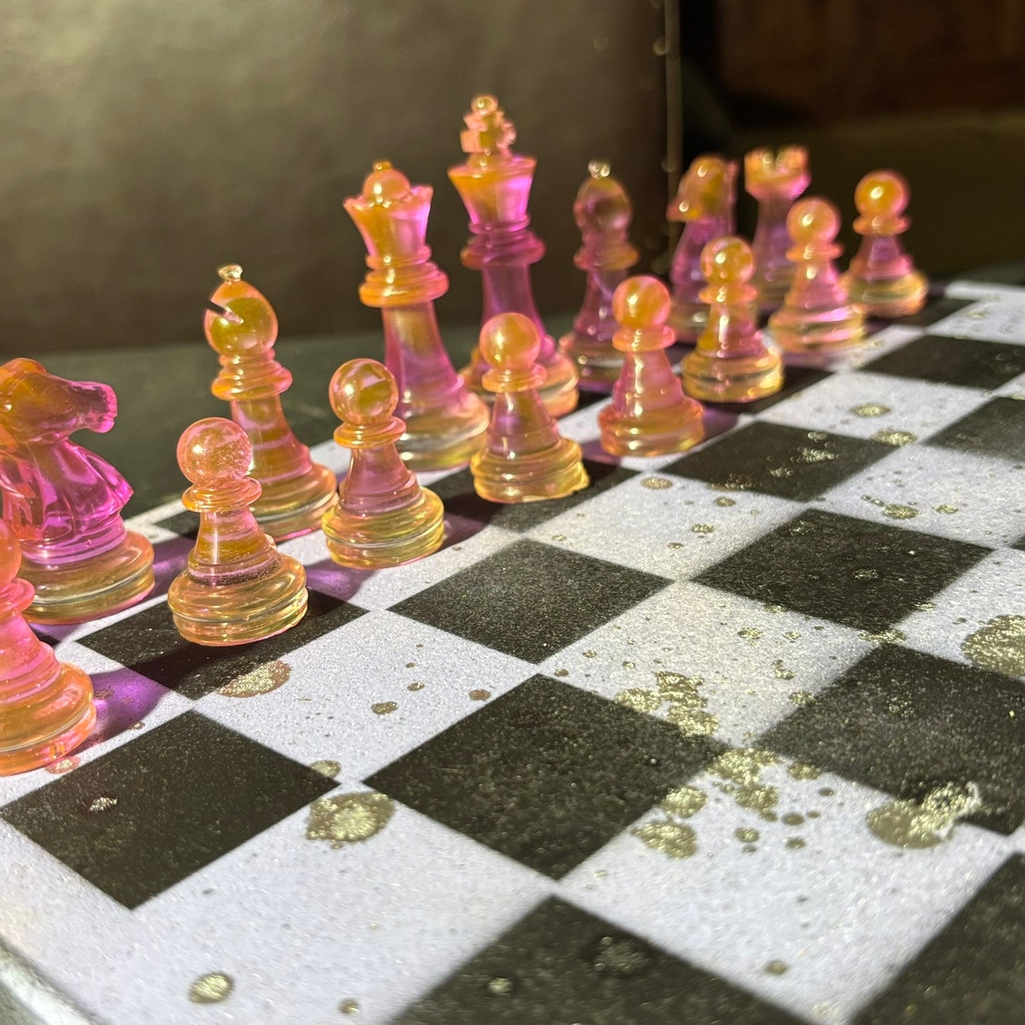 Purple Clean Pink - Painted Chess Set