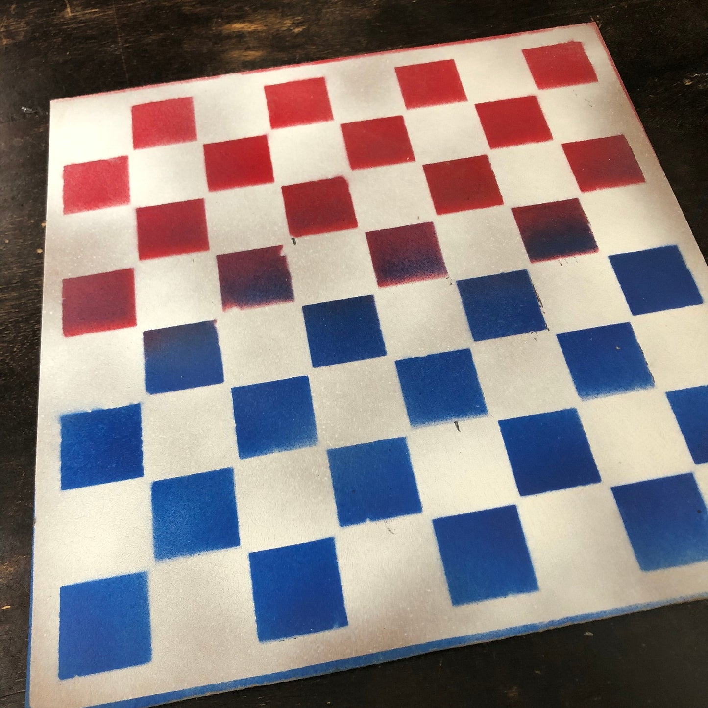 Blue & Red - Painted Chess Set