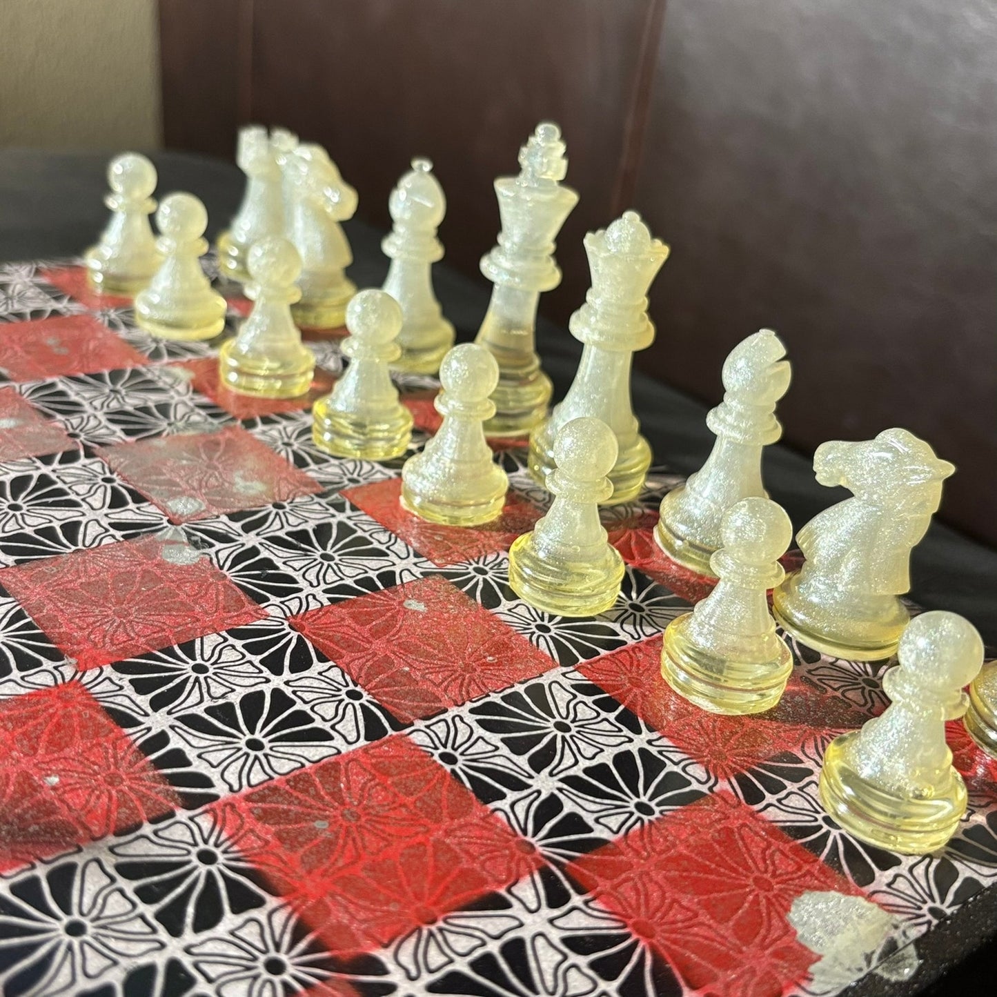 Red Black Prestige- Scrapbook Chess Set
