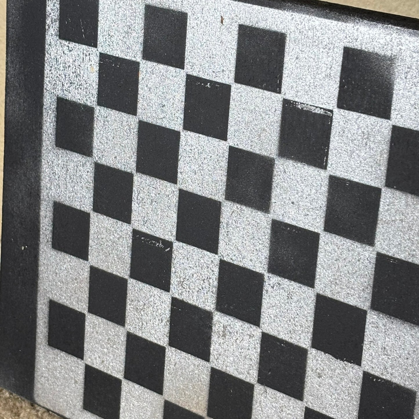 Gray & Black - Painted Chess Board