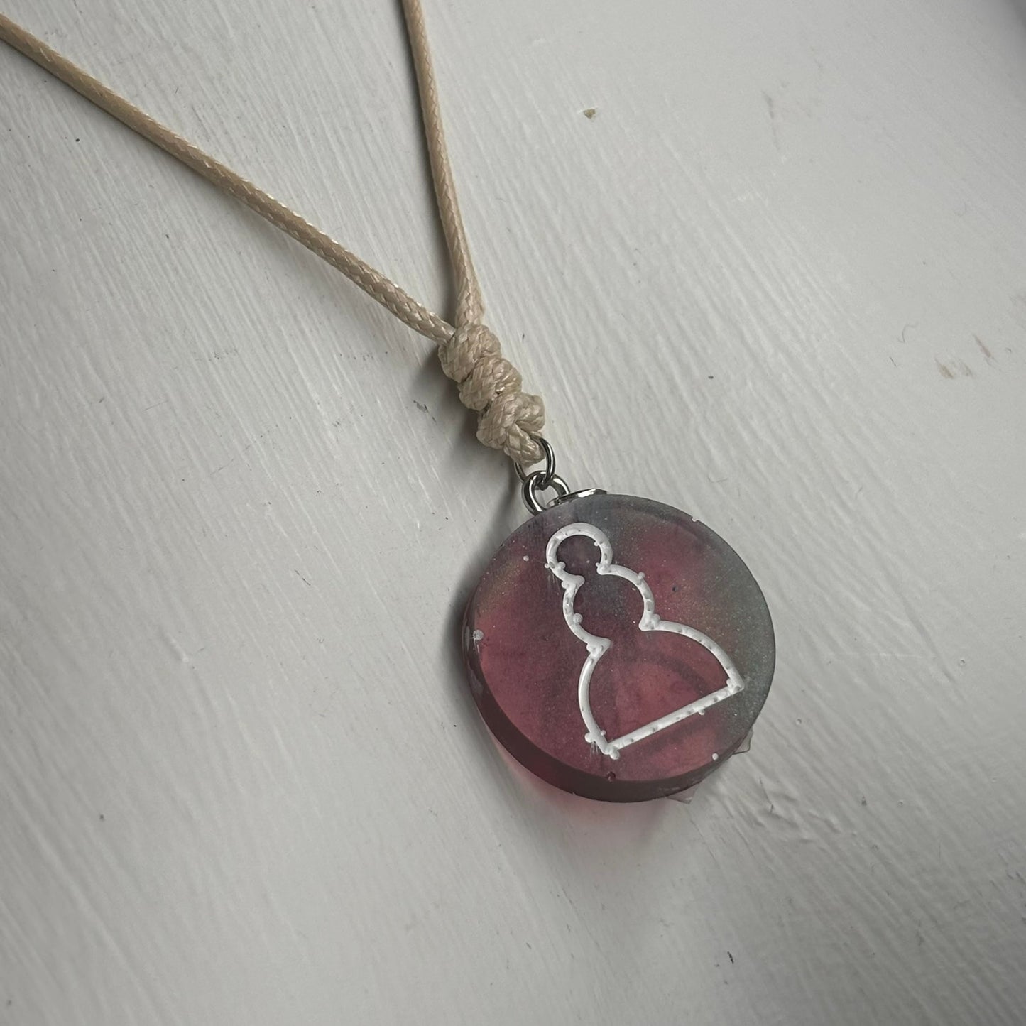 Classic Pink Mix Pawn - Handmade Resin Chess Necklace