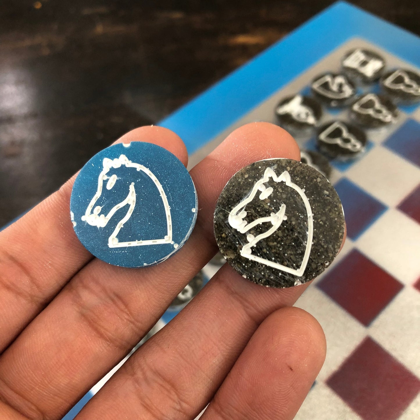 Chrome Rocket - Painted Chess Set
