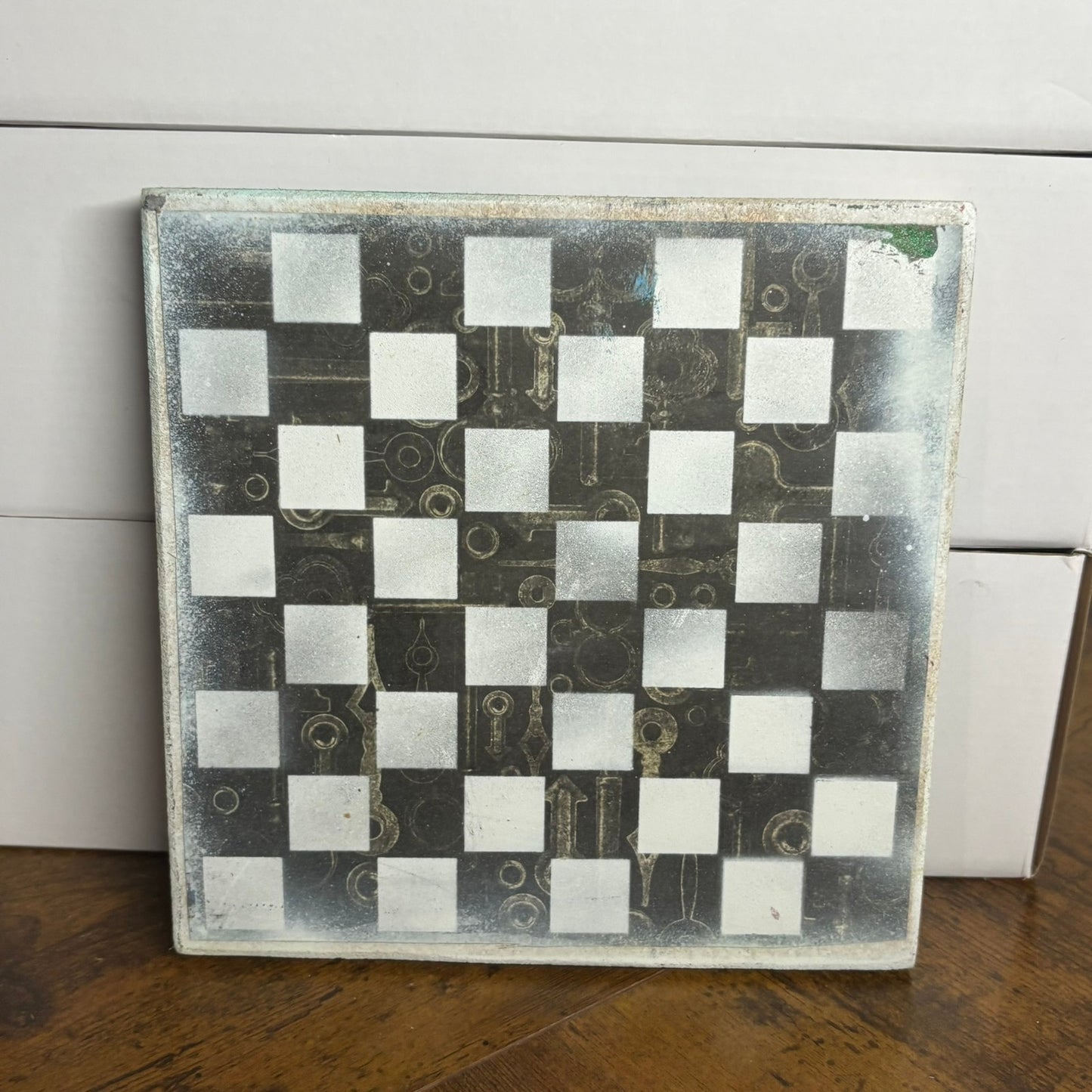 Yellow & Blue - Painted Double Sided Chess Board