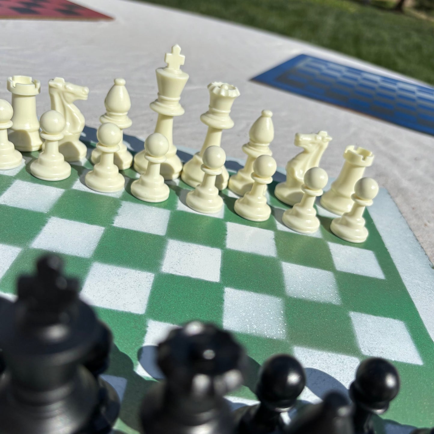 Tennis Green - Painted Chess Set