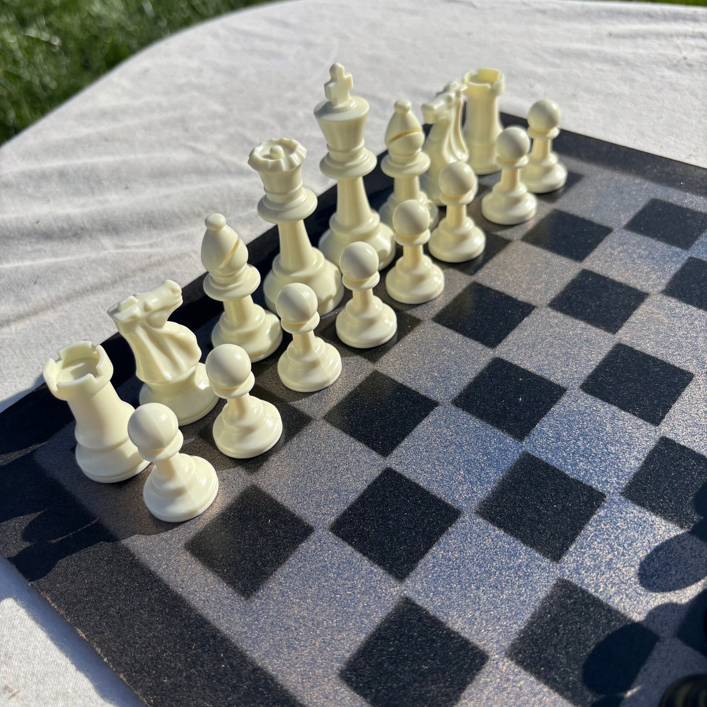 Goldish Blue - Painted Chess Set