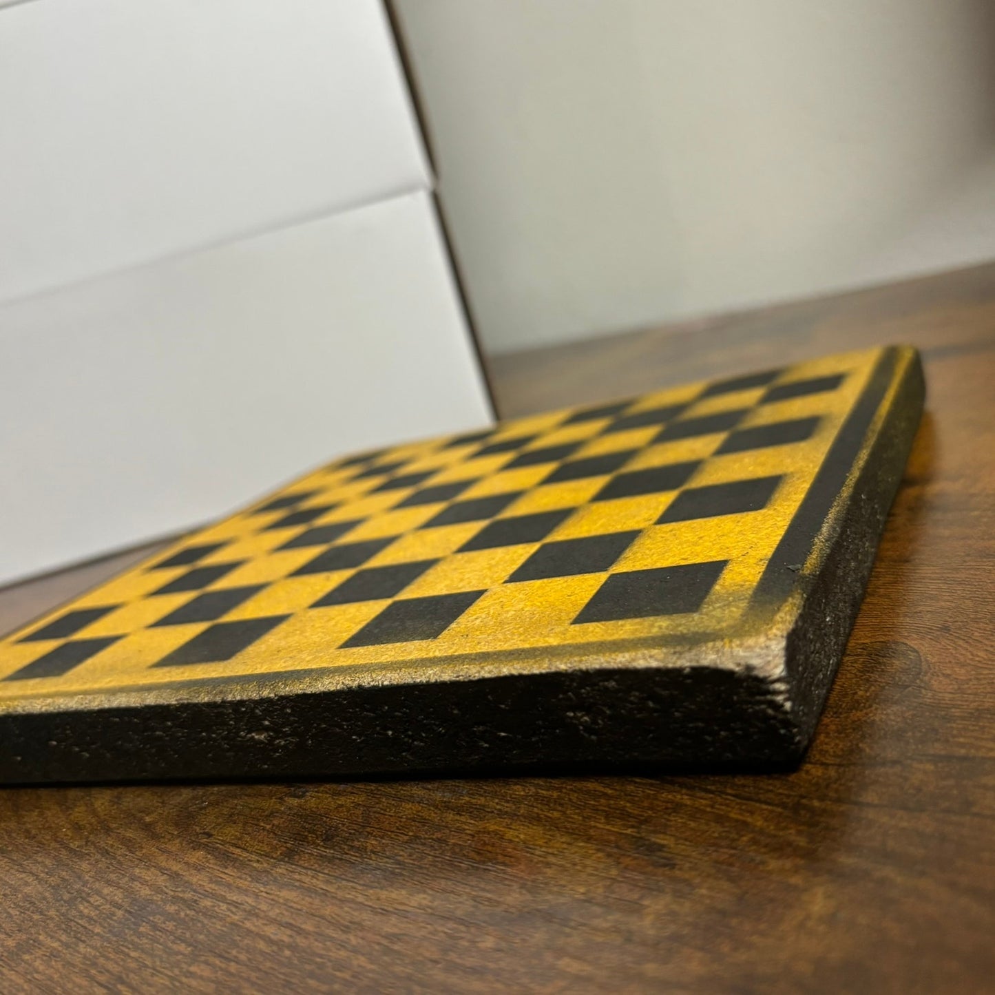 Yellow & Black - Painted Double Sided Chess Board