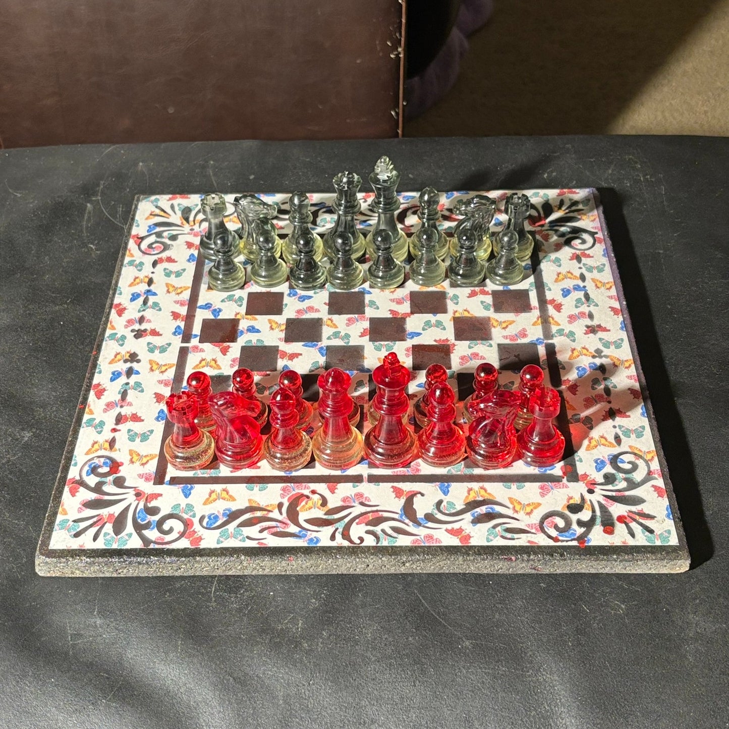 Colorful Butterflies - Scrapbook Chess Set