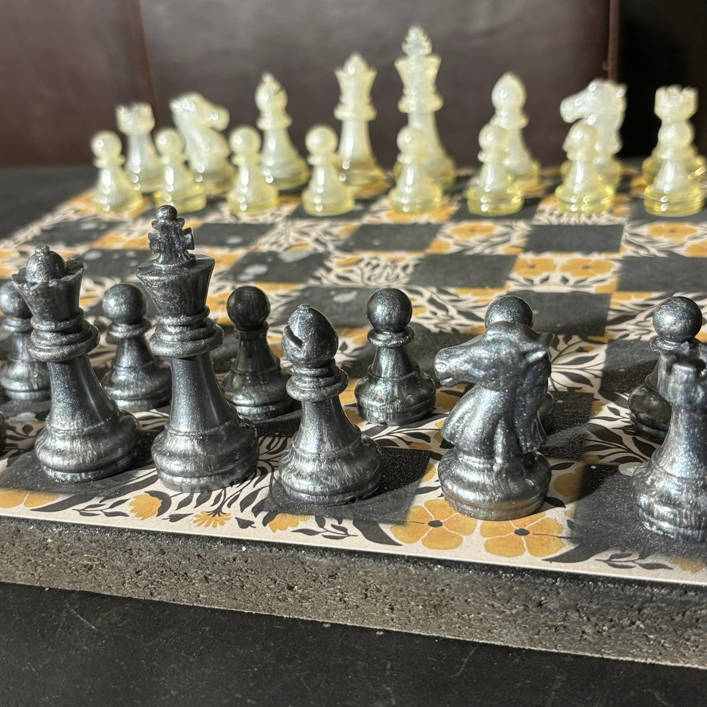 Vintage Brown Pattern - Scrapbook Chess Set