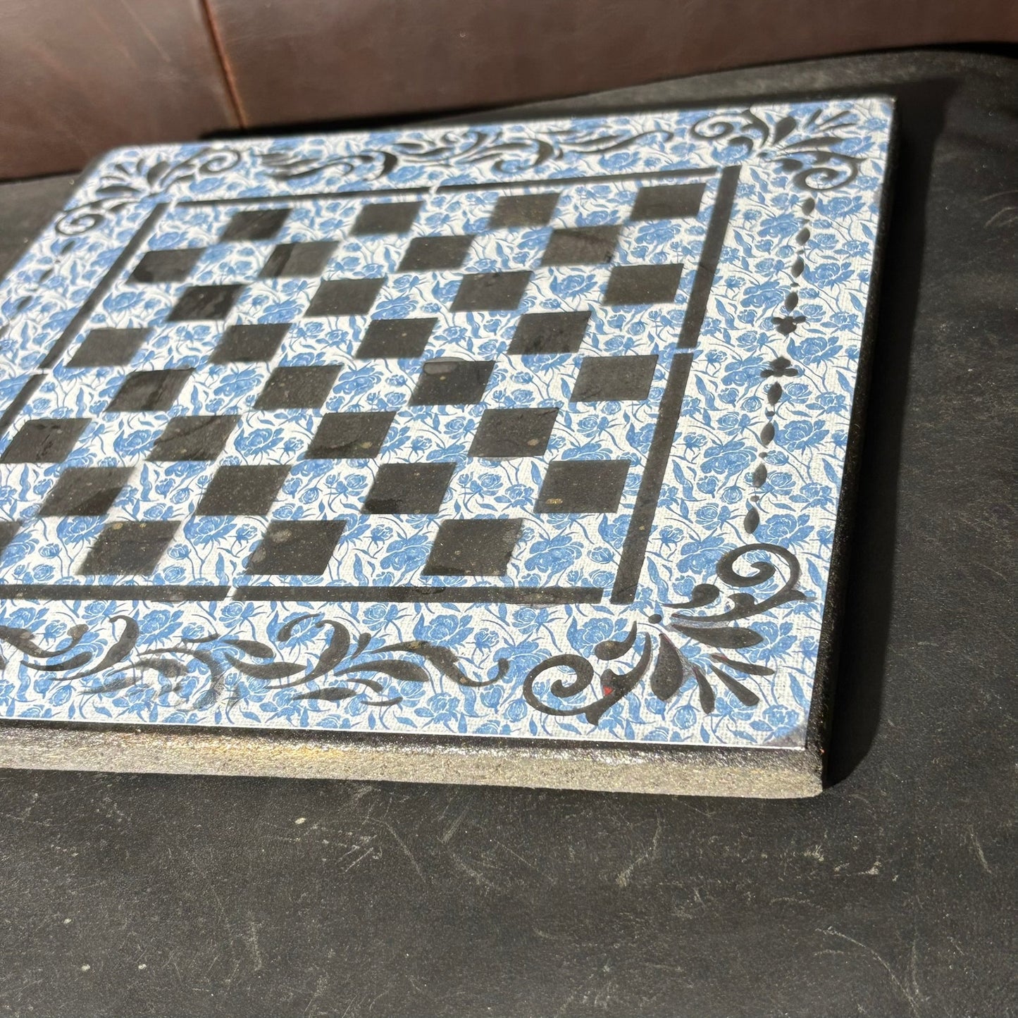 Vintage Blue - Scrapbook Chess Board