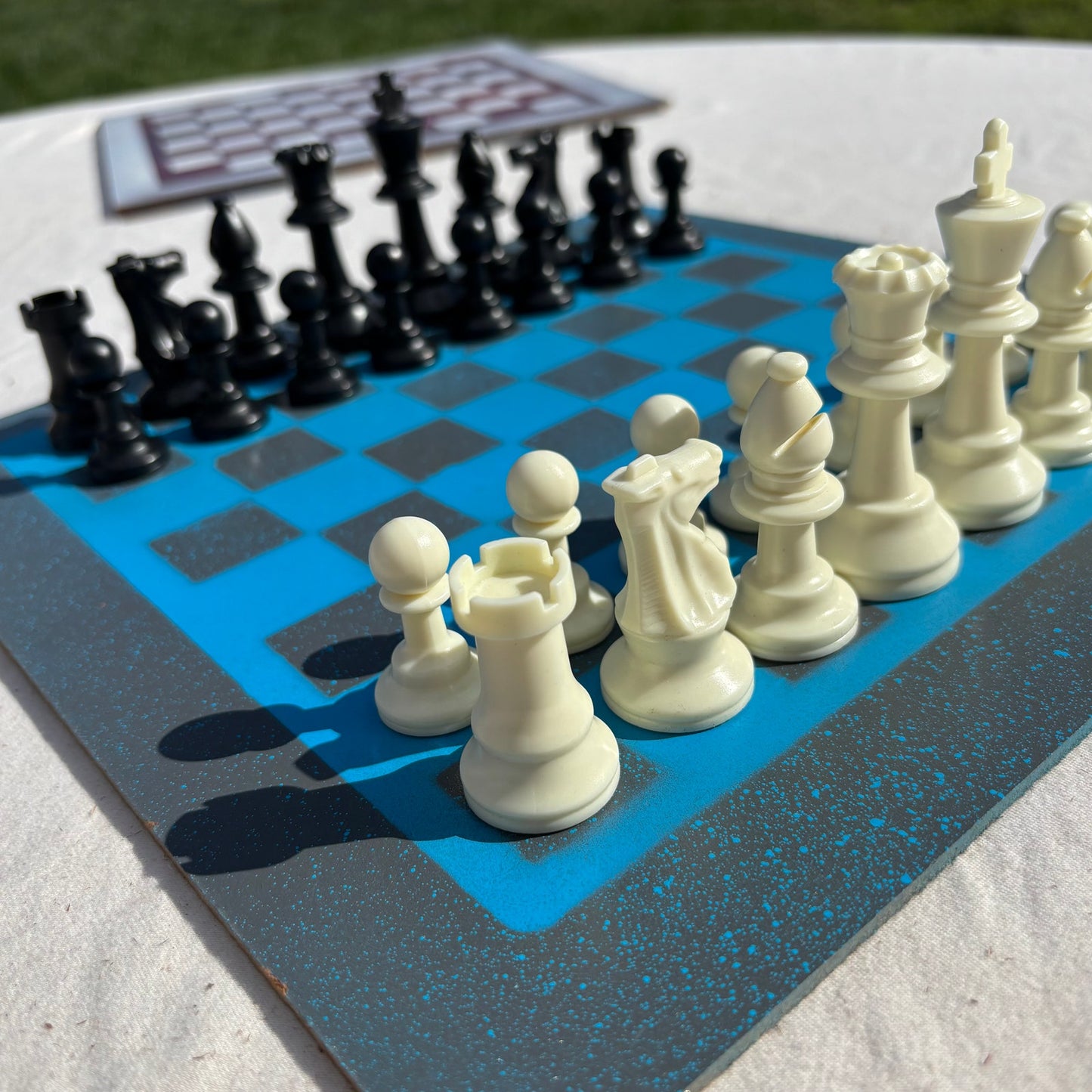 Gurage Blue - Painted Chess Set