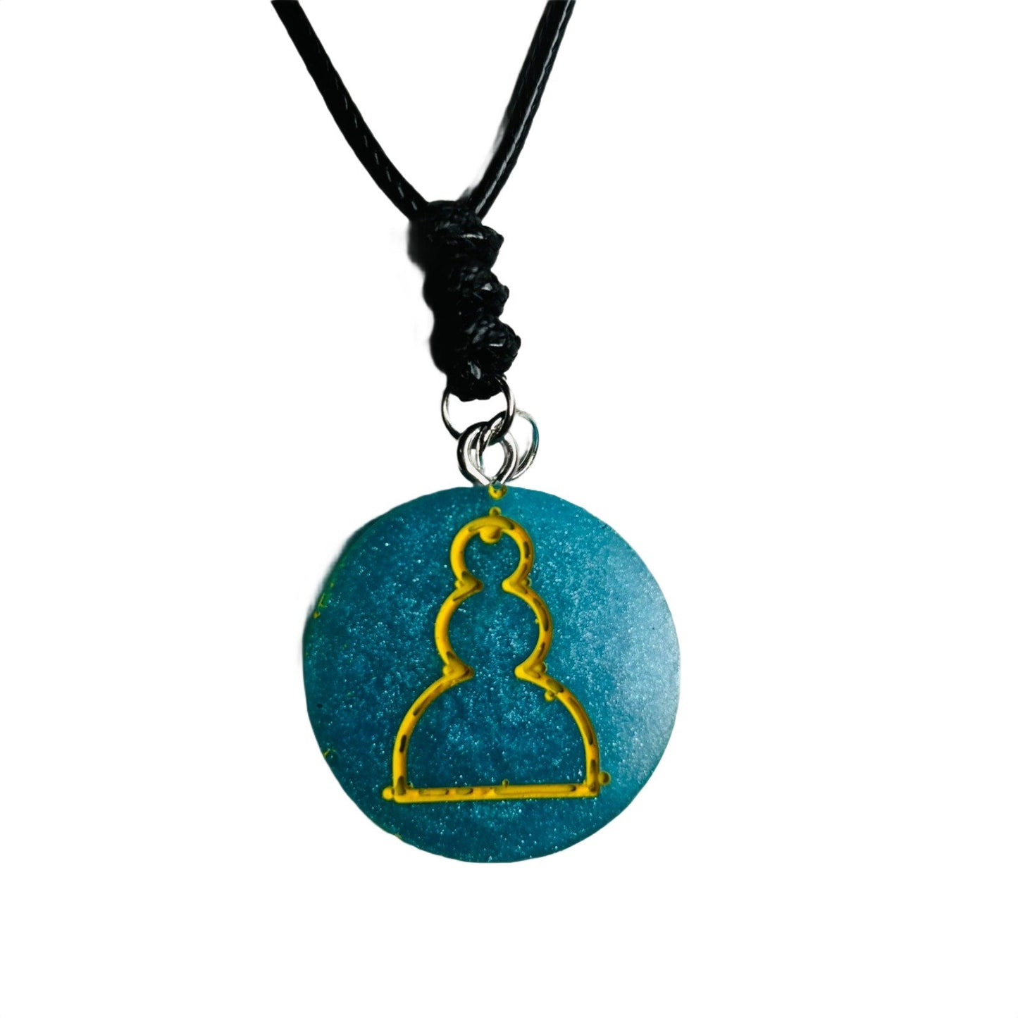 🎁 Ambient Blue Pawn - Handmade Resin Chess Necklace (100% off)