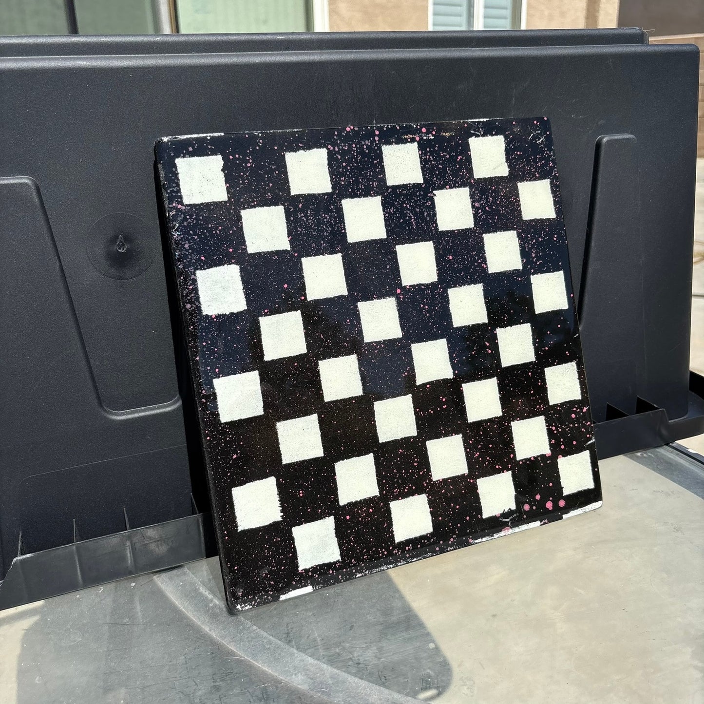 Black Speckled Pink - Resin Coated Chess Board