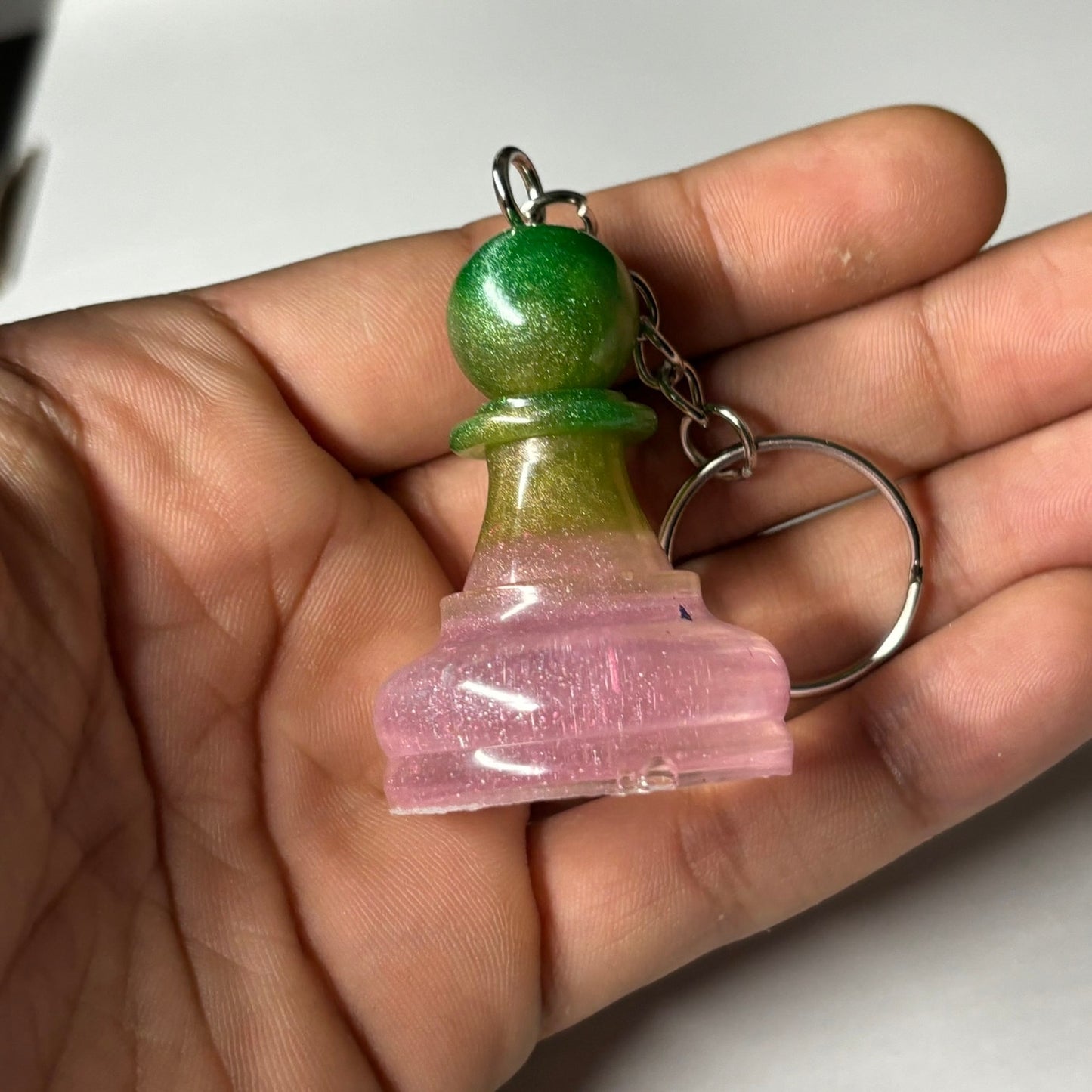 Pink Bottom Pawn - Handmade Resin Keychain - Large Edition