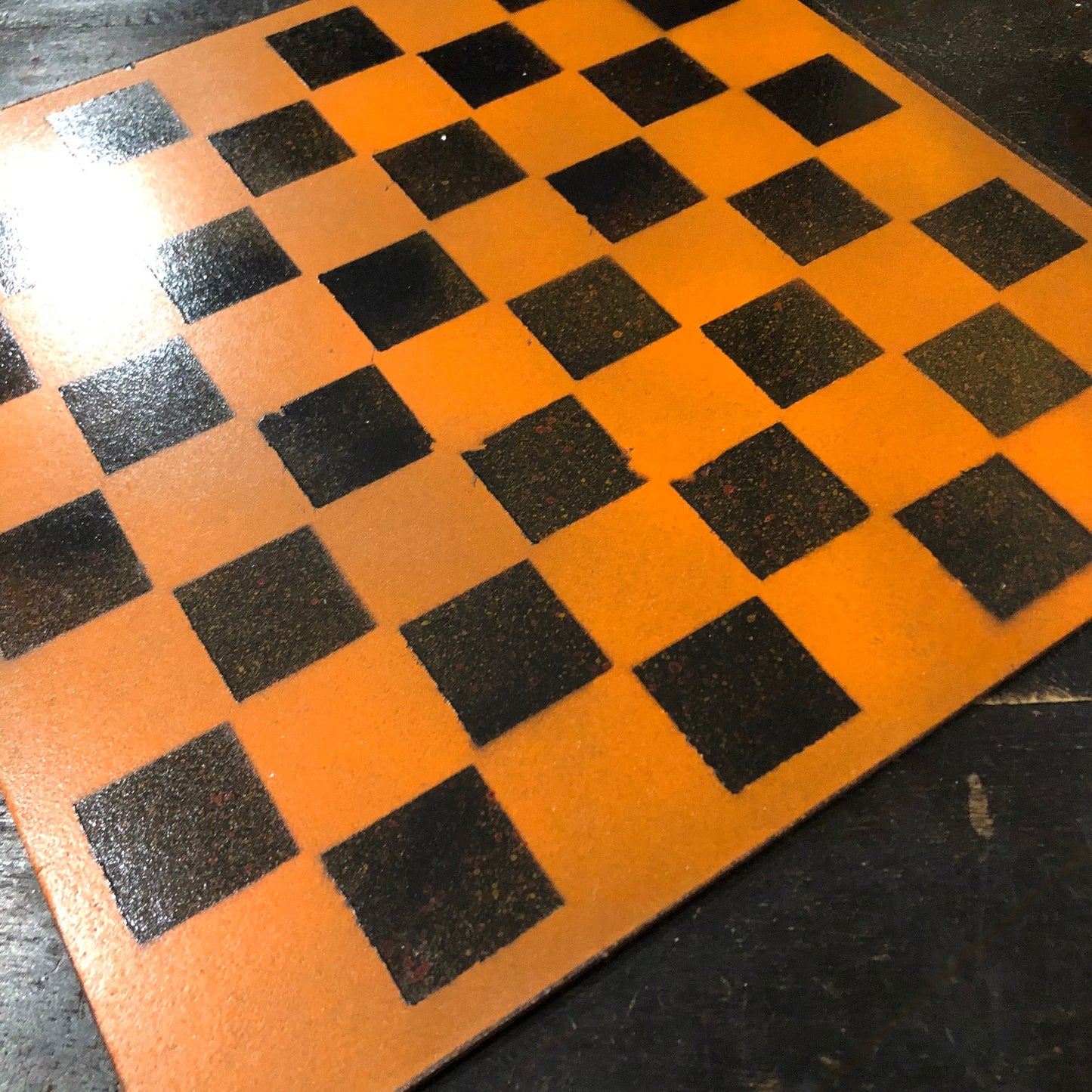 Orange & Black - Painted Chess Set