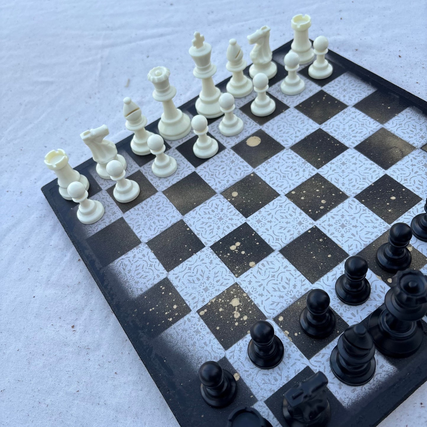 Vintage Golden Drip - Scrapbook Chess Set