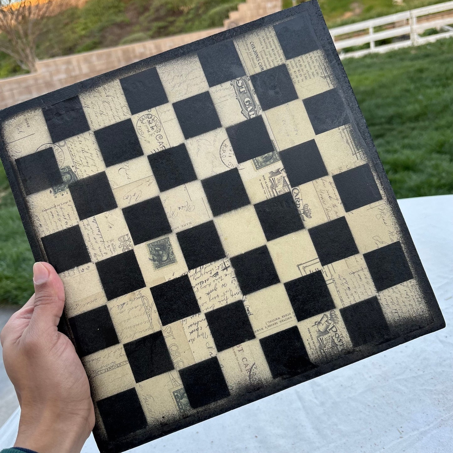 Old School Vintage - Scrapbook Chess Set