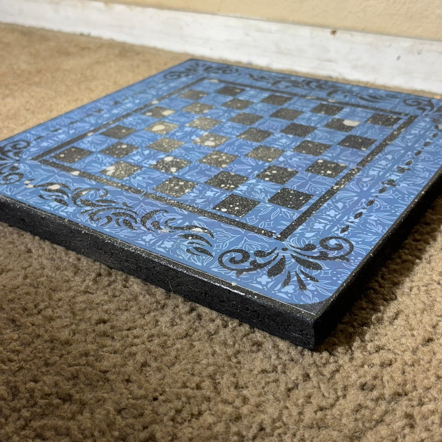 Chrome Speckled Blue Vintage - Scrapbook Chess Board