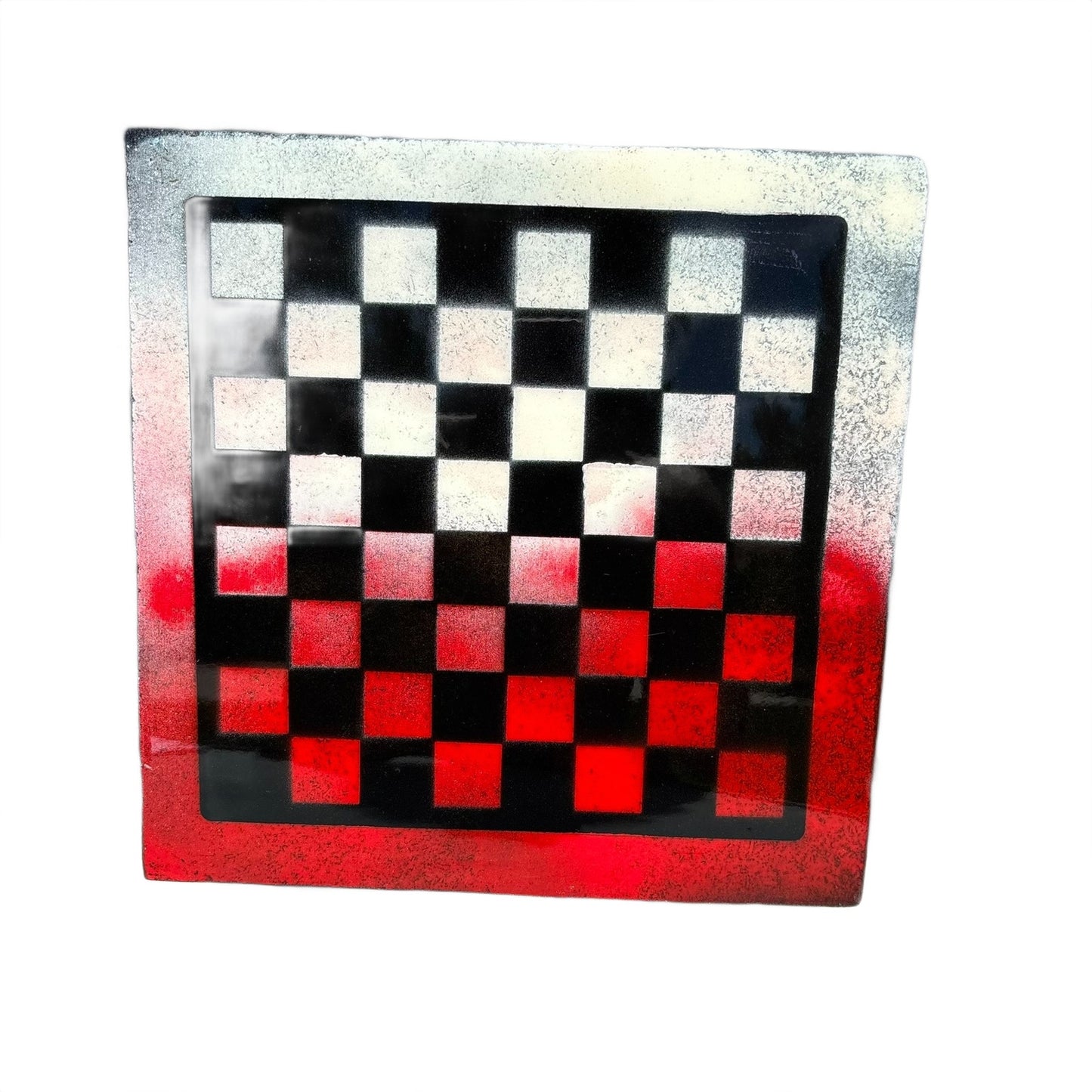 Red White Void - Resin Coated Chess Board