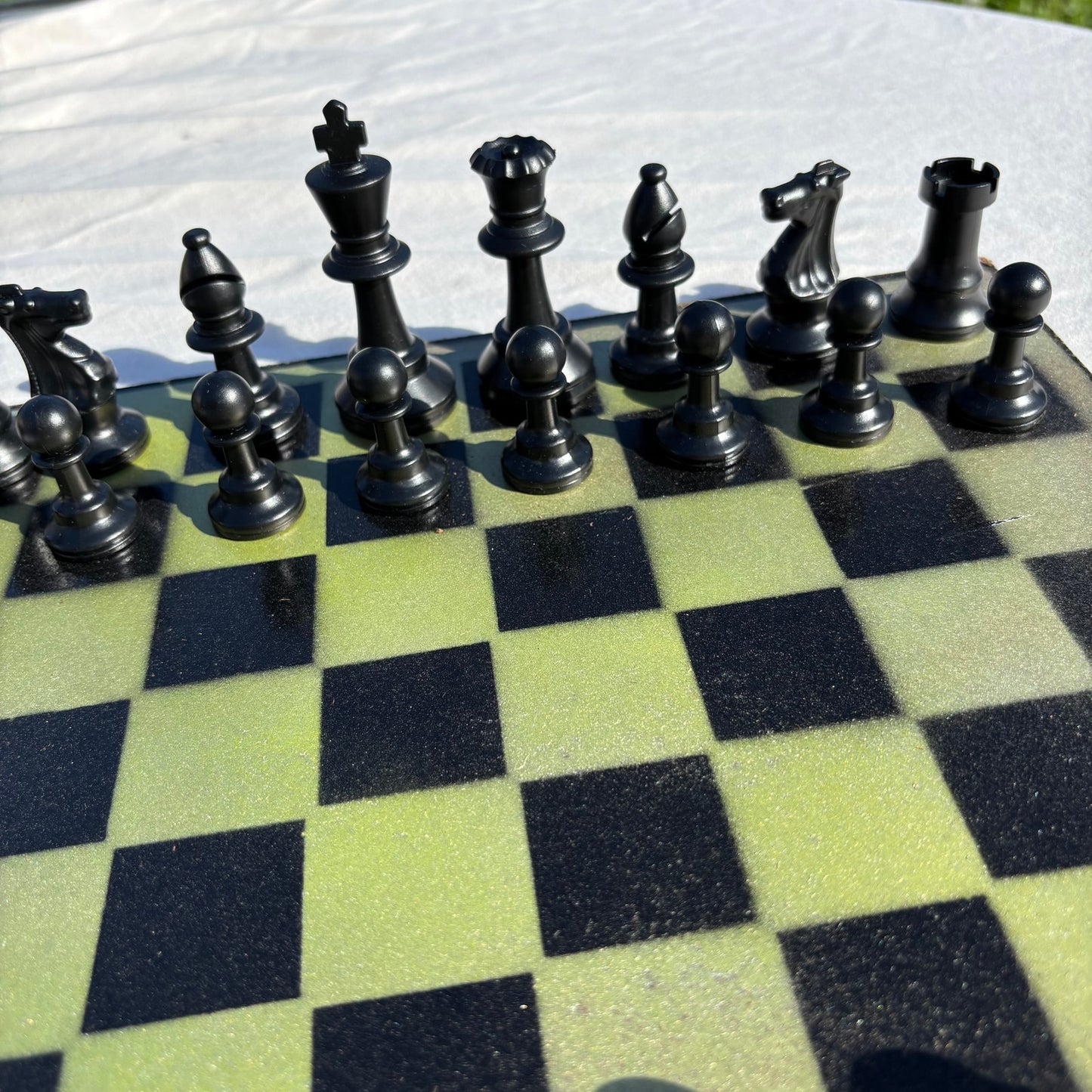 Dirty Green - Painted Chess Set