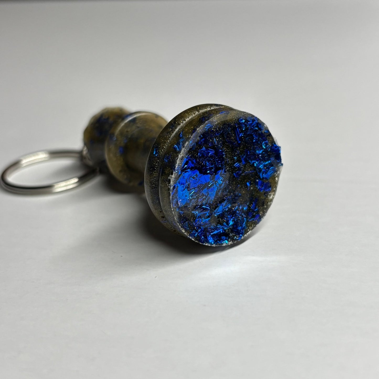 Army Green & Blue Queen - Handmade Resin Keychain