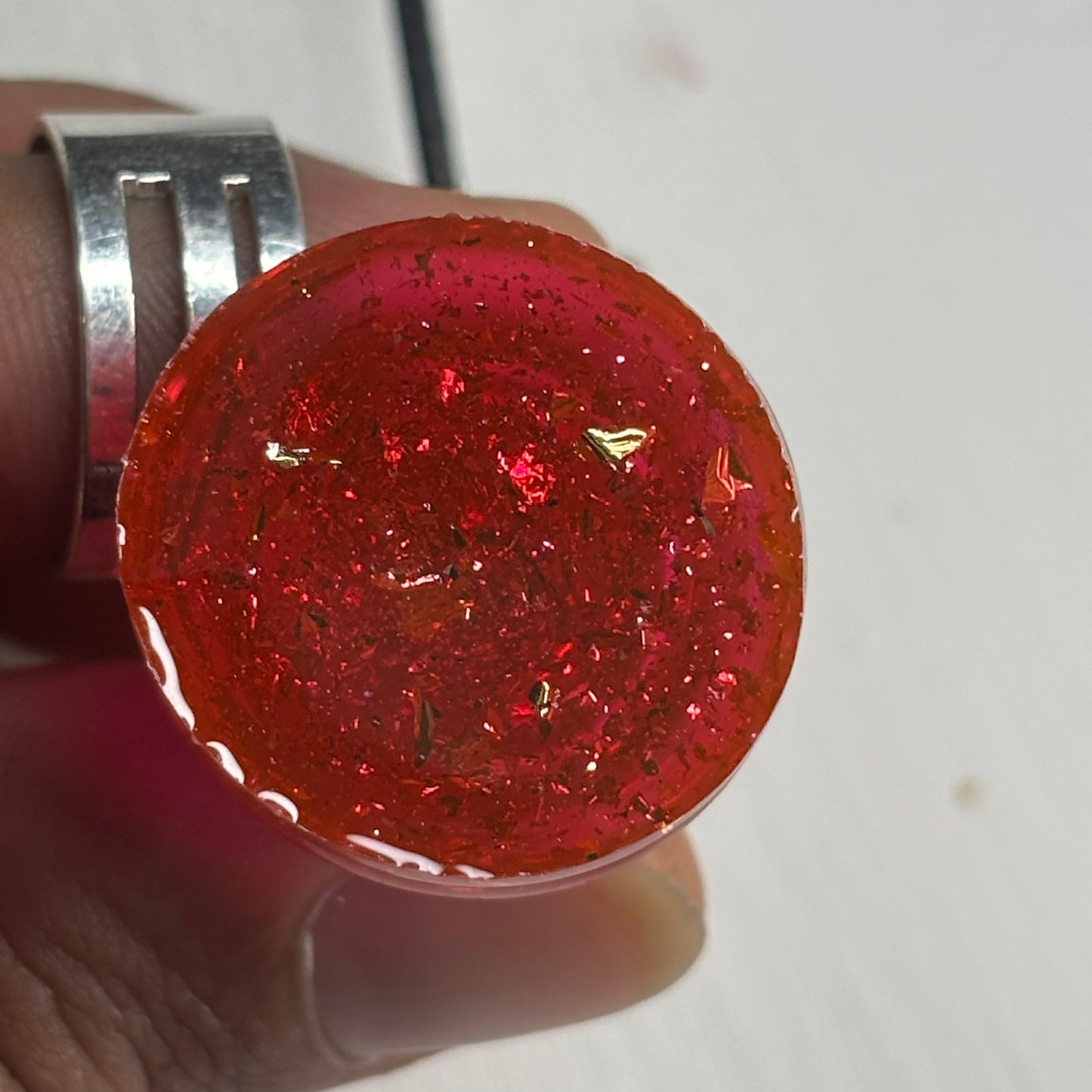 Crystal Red Bishop - Handmade Resin Chess Necklace