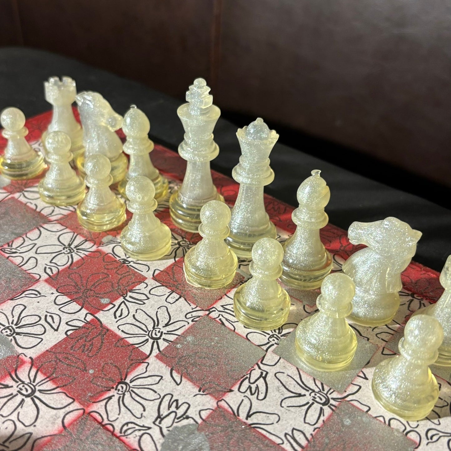 Silver Mist Red - Scrapbook Chess Set