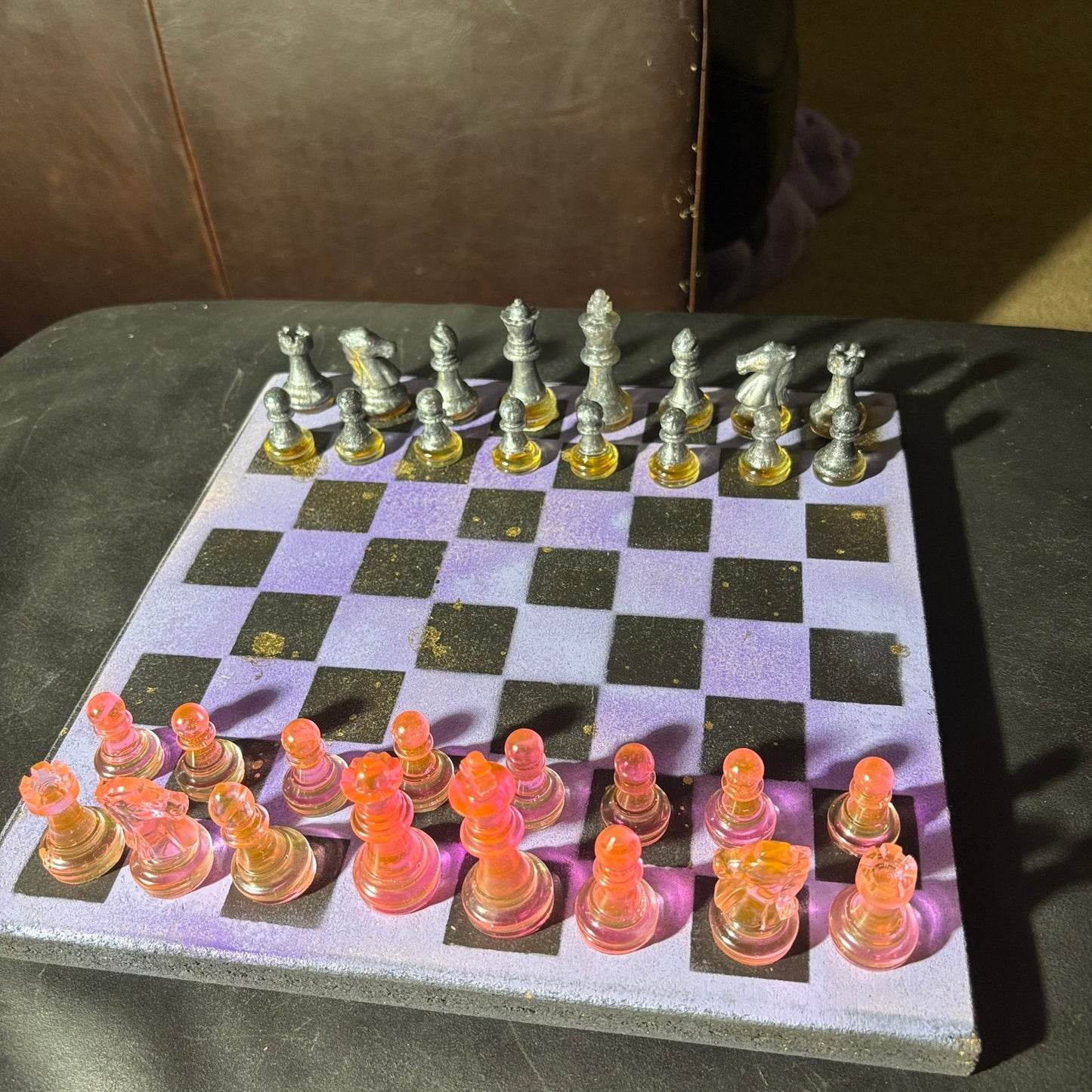 Golden Purple - Painted Chess Set
