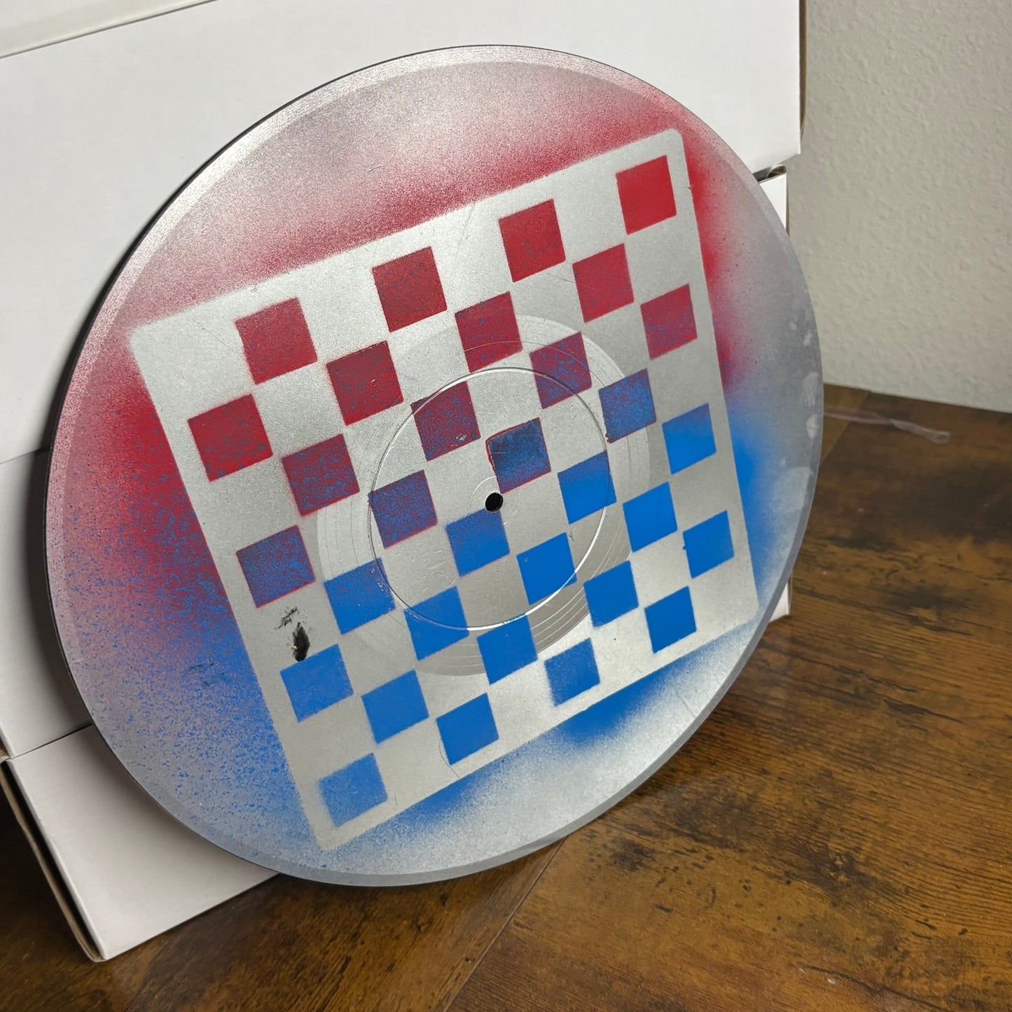 Red Blue Silver - Vinyl Chess Board