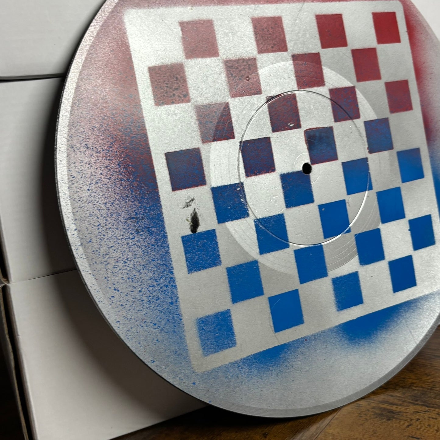 Red Blue Silver - Vinyl Chess Board