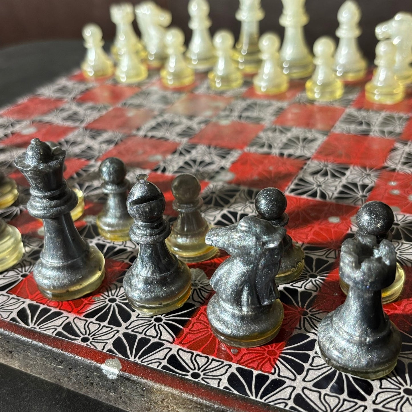 Red Black Prestige- Scrapbook Chess Set