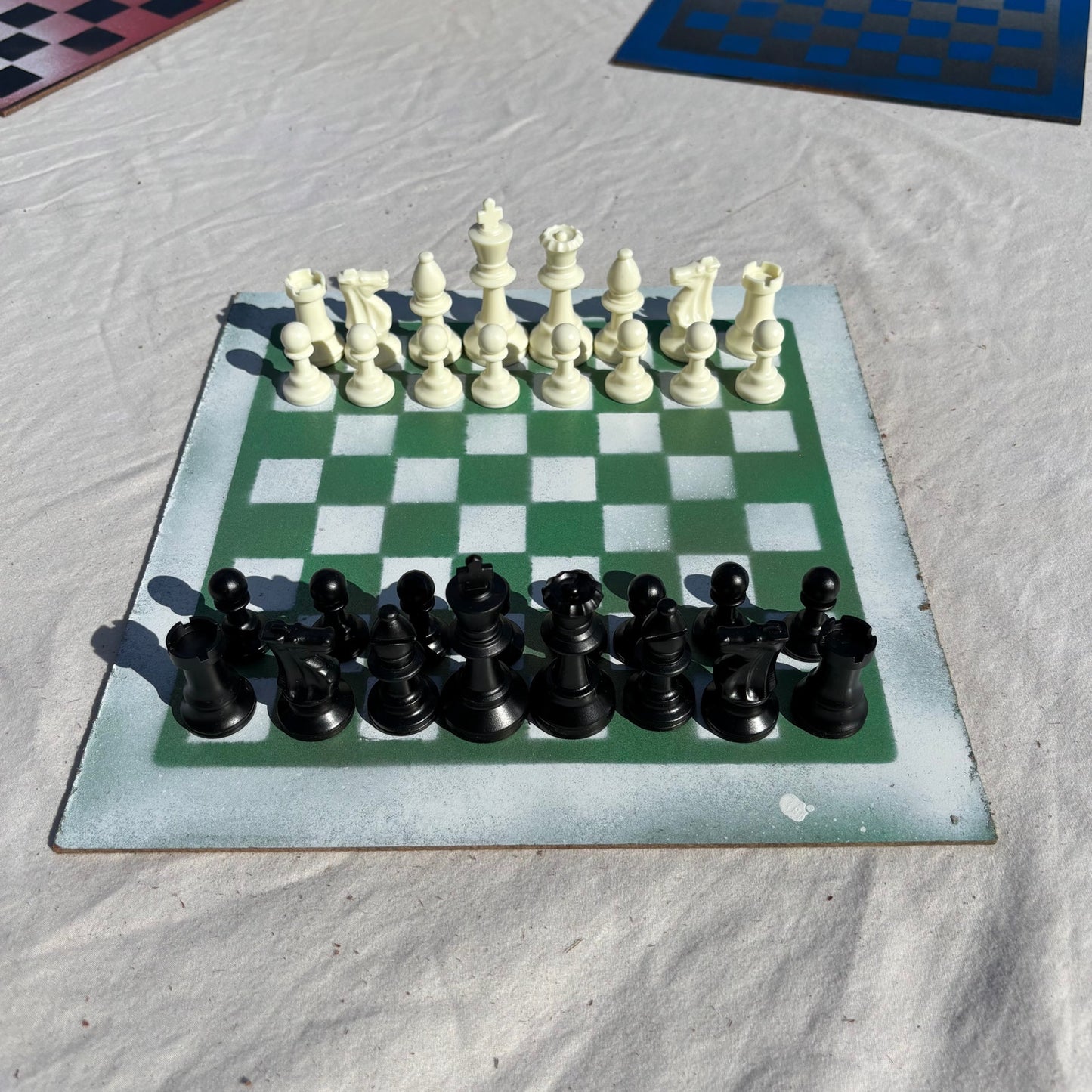 Tennis Green - Painted Chess Set