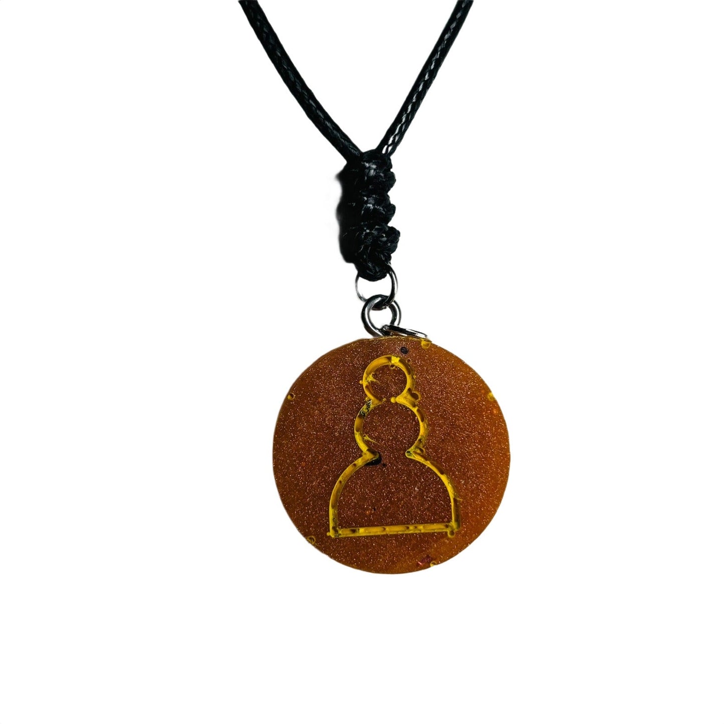 🎁 Burned Yellow Pawn - Handmade Resin Chess Necklace (100% off)