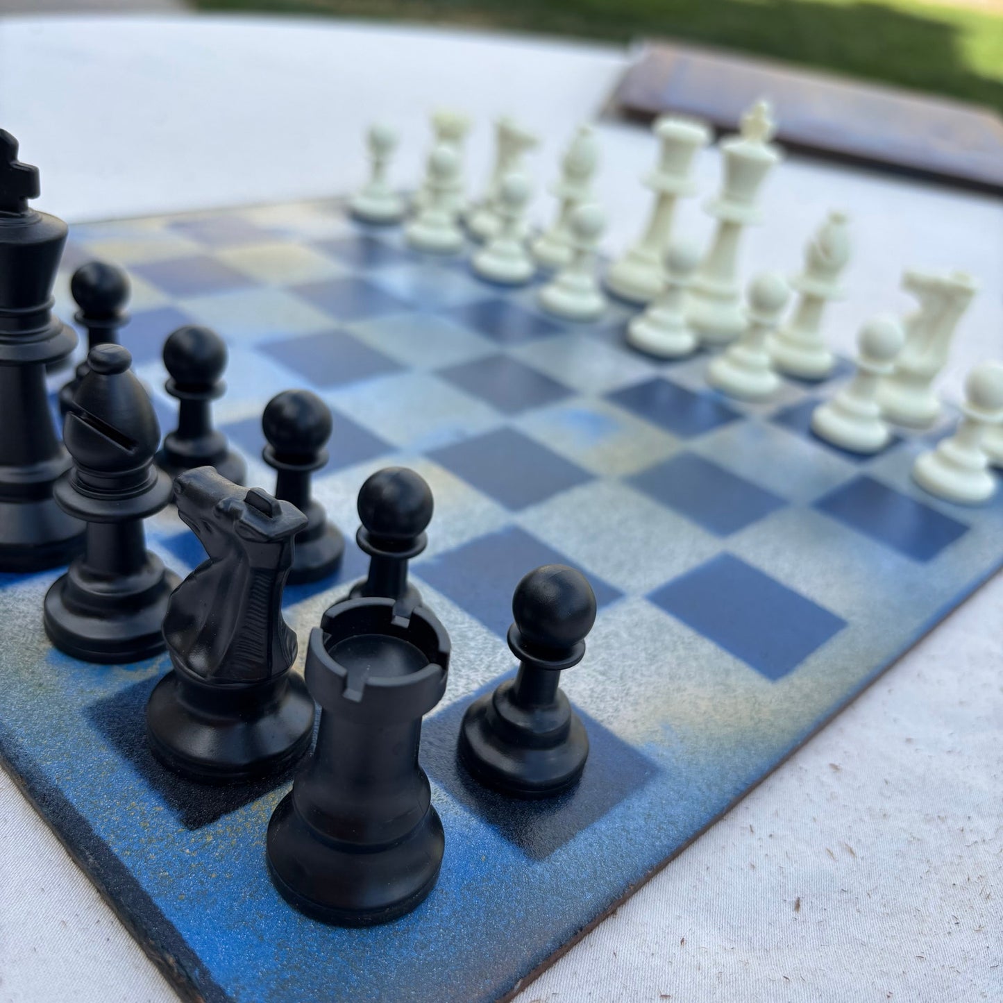 Smooth Blue - Painted Chess Set
