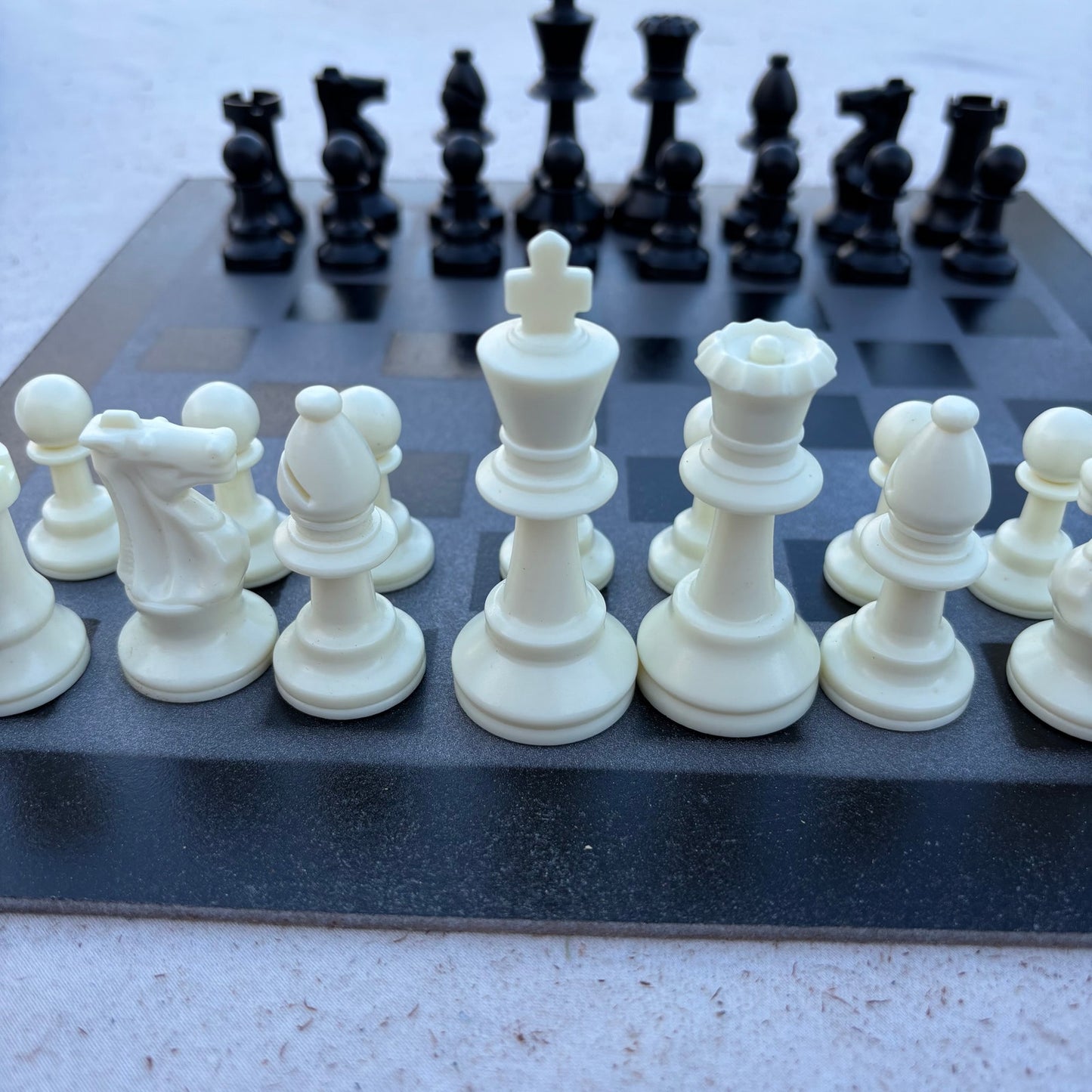 Gray & Black - Painted Chess Set