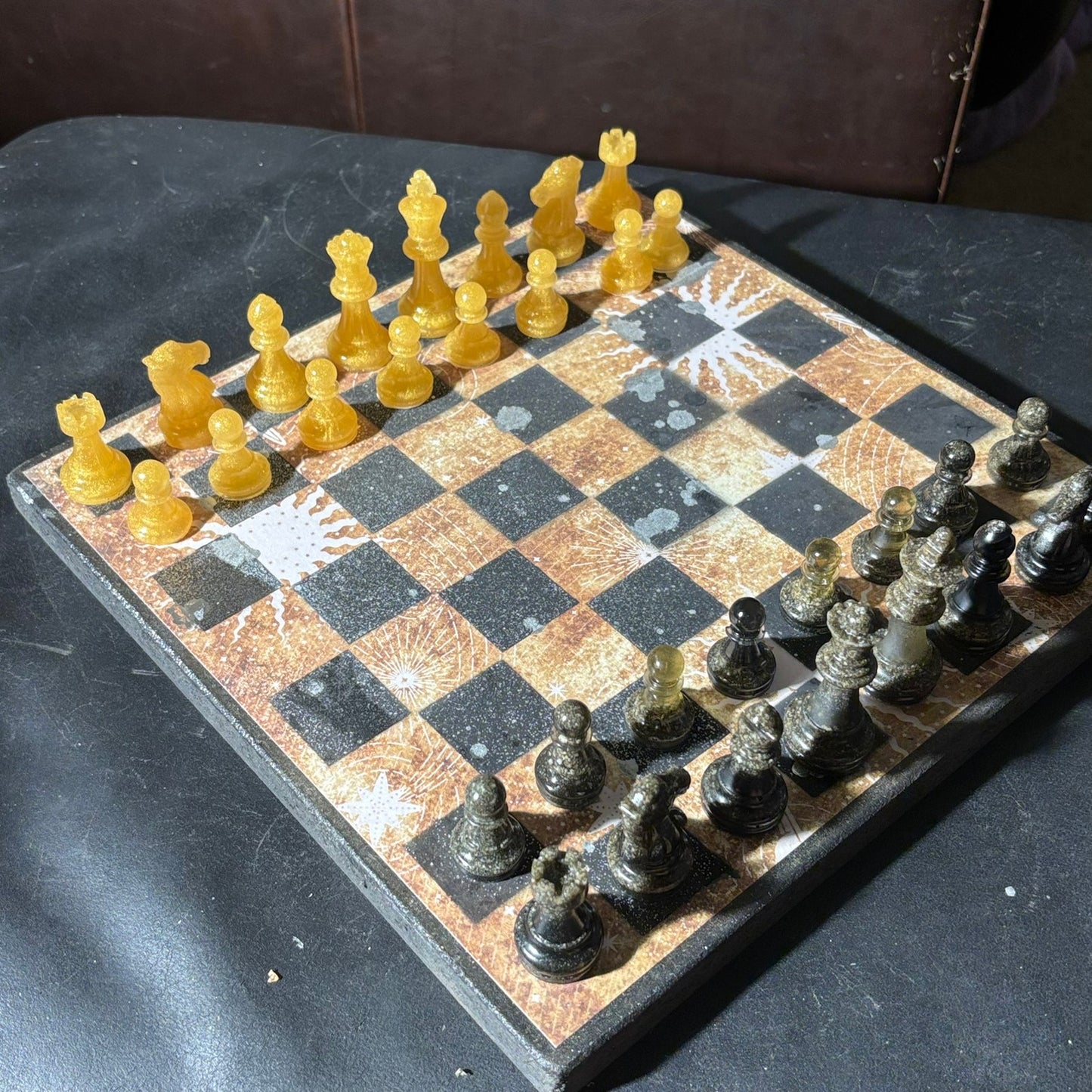 Golden Sunset - Scrapbook Chess Set