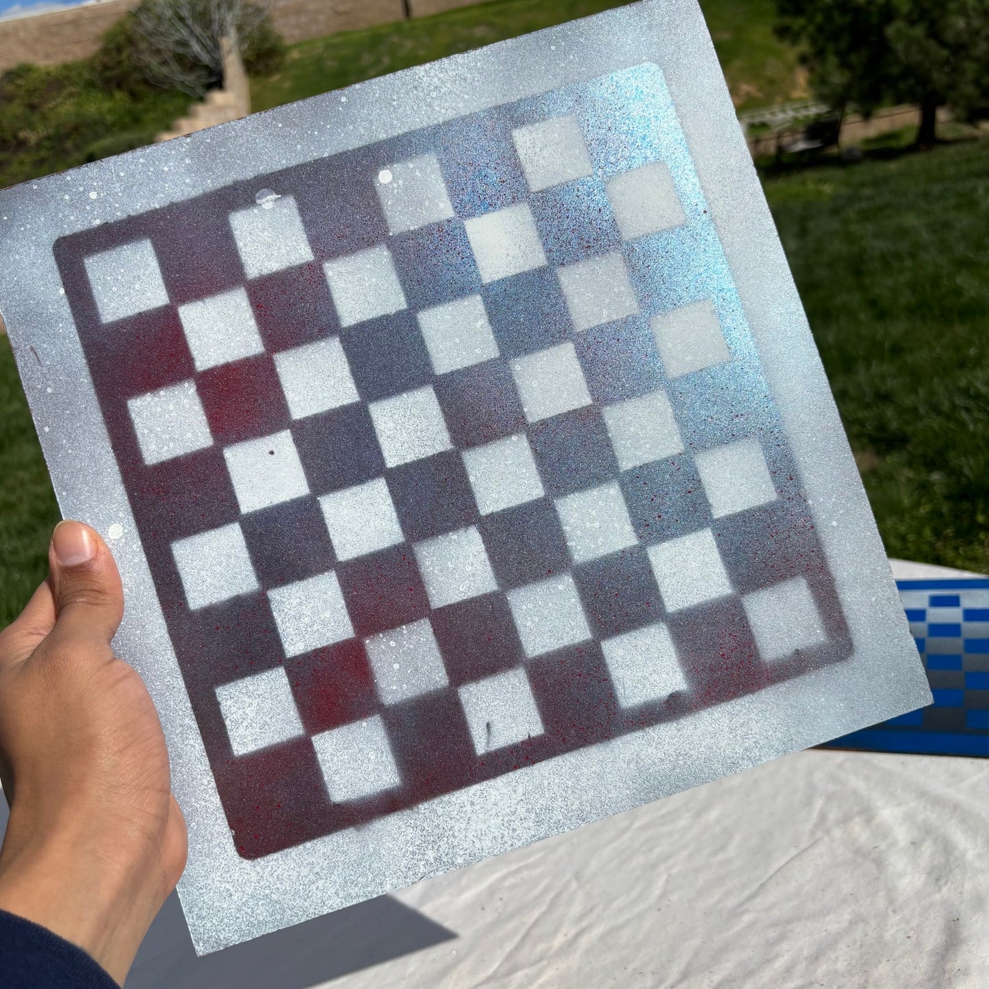 Metallic Color Swirl - Painted Chess Set