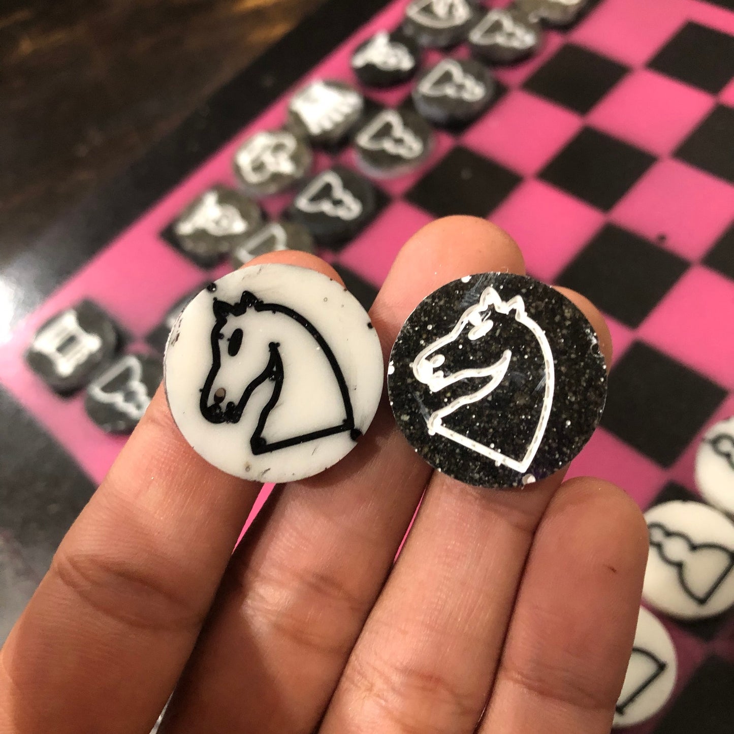 Hot Pink - Painted Chess Set