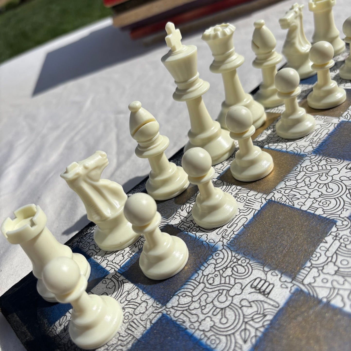 Cartoon Golden Hue - Scrapbook Chess Set