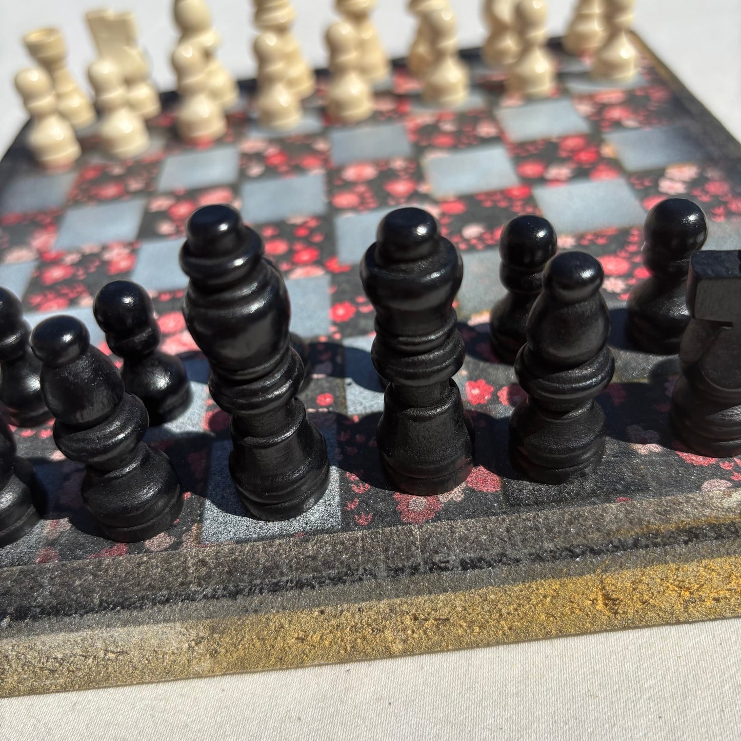 Vintage Flowers - Scrapbook Chess Set