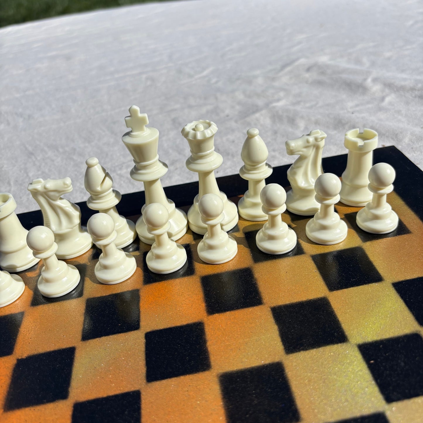 Supreme Orange - Painted Chess Set