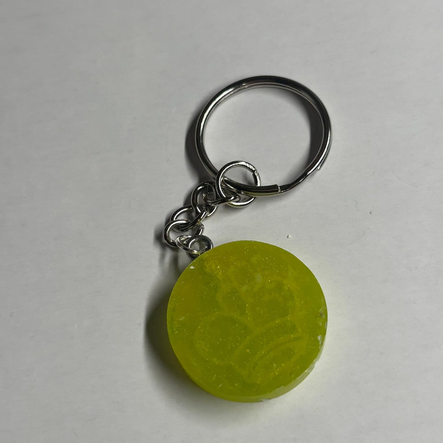 Neon Green King - Handmade Resin Keychain