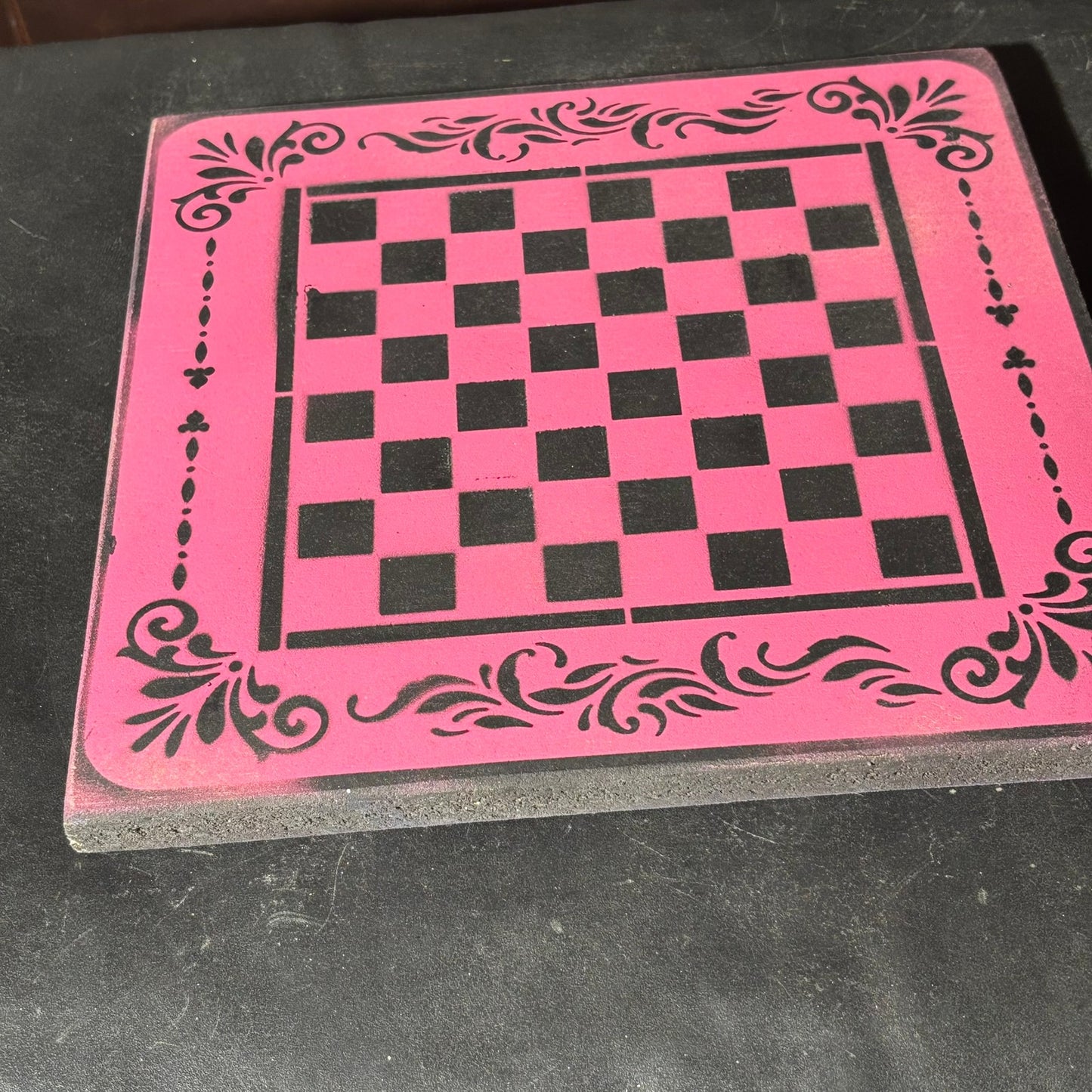 Pink & Black - Painted Chess Set