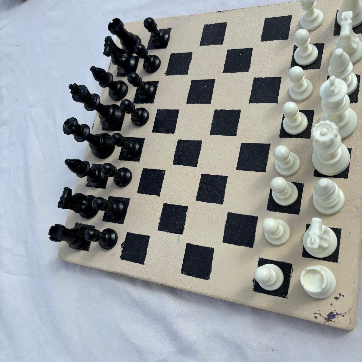 Cream & Black - Painted Chess Set