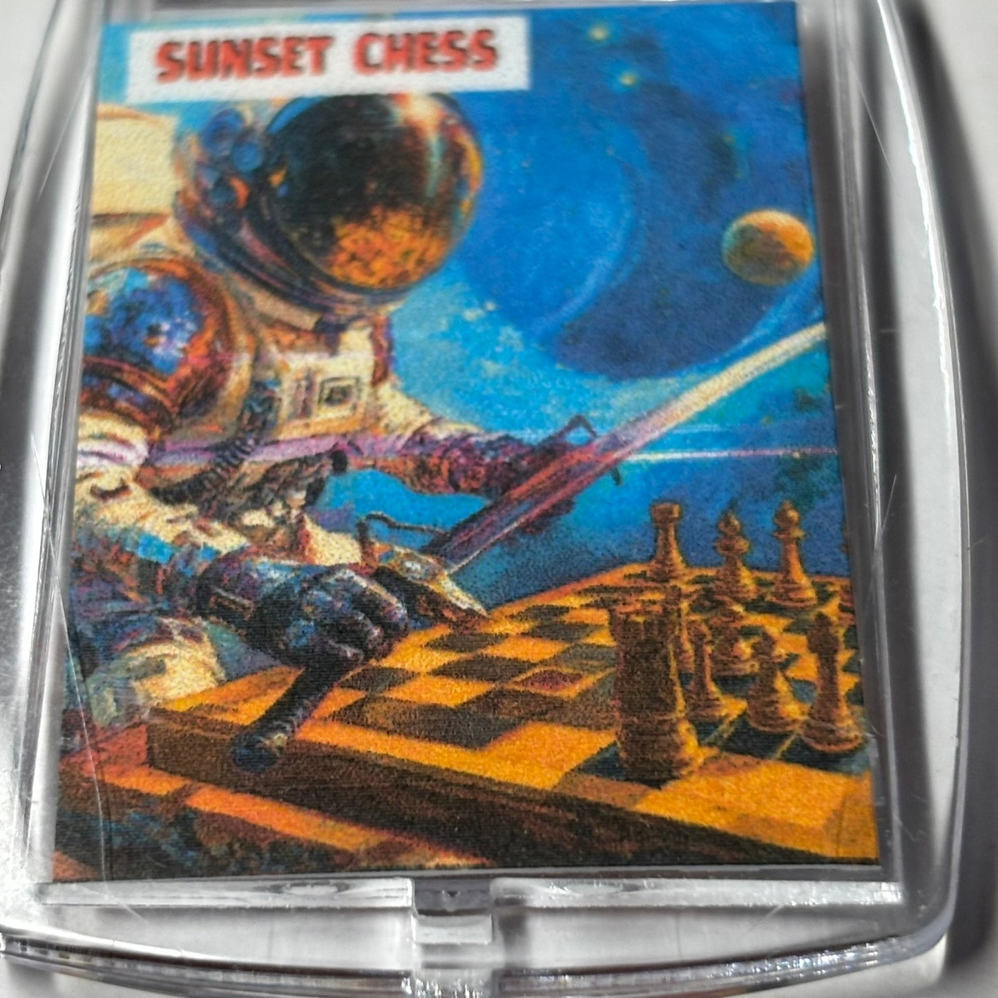 Space Warrior - Sunset Chess Photo Keychain