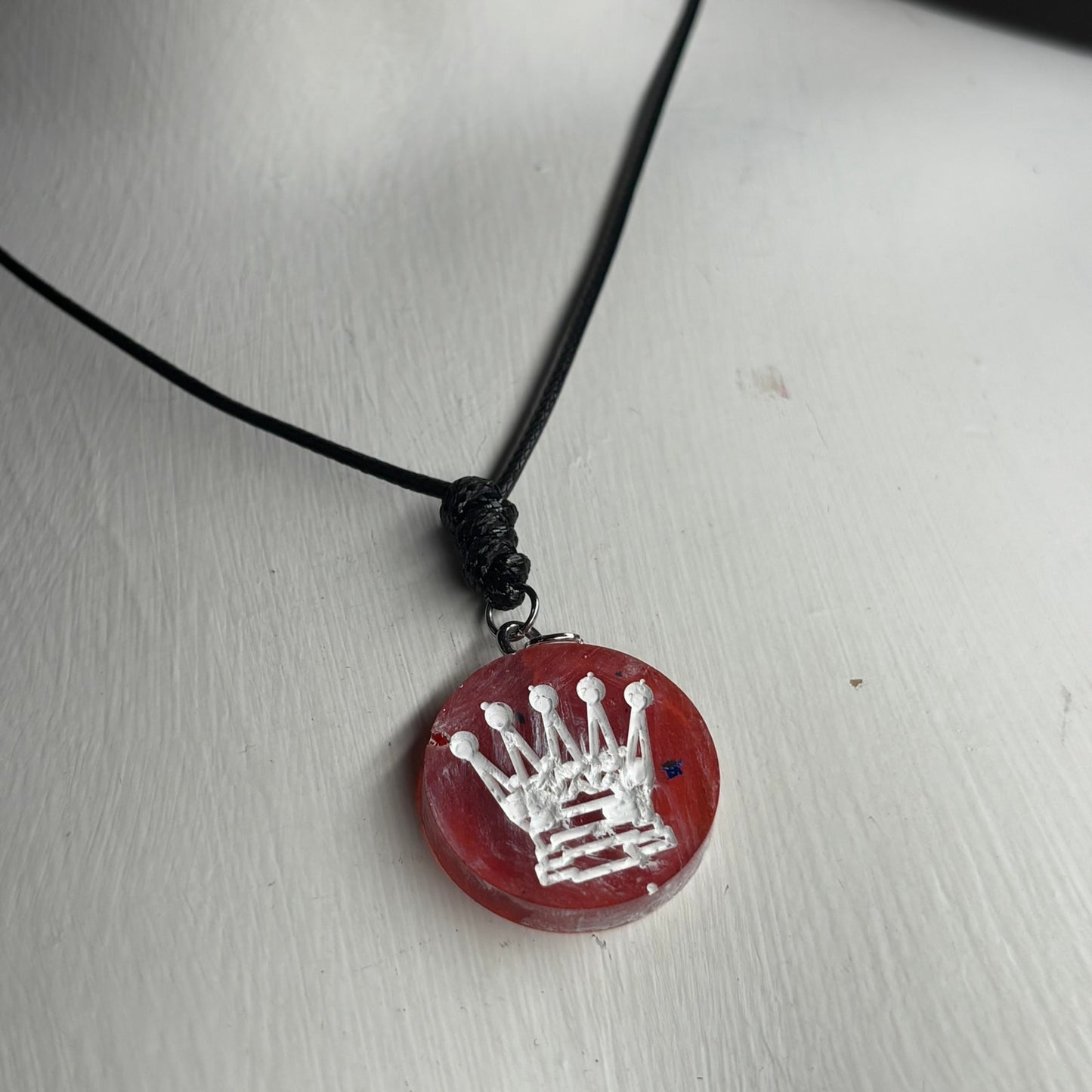 Red Queen - Handmade Resin Chess Necklace
