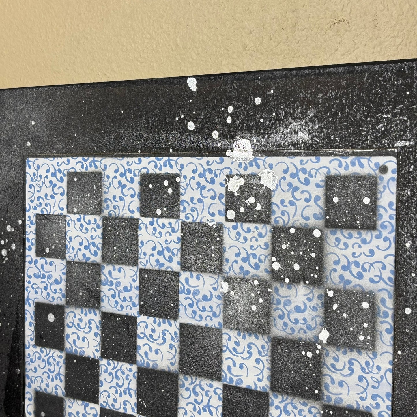 Blue Wave Pattern - Large Scrapbook Chess Board